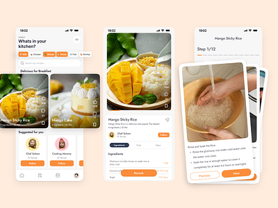 Foodiepal - Culinary Social Network for Chefs design mobile app social media ui uiux user experience user interface ux