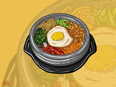 Bibimbap art artwork carrot design graphic design illustration