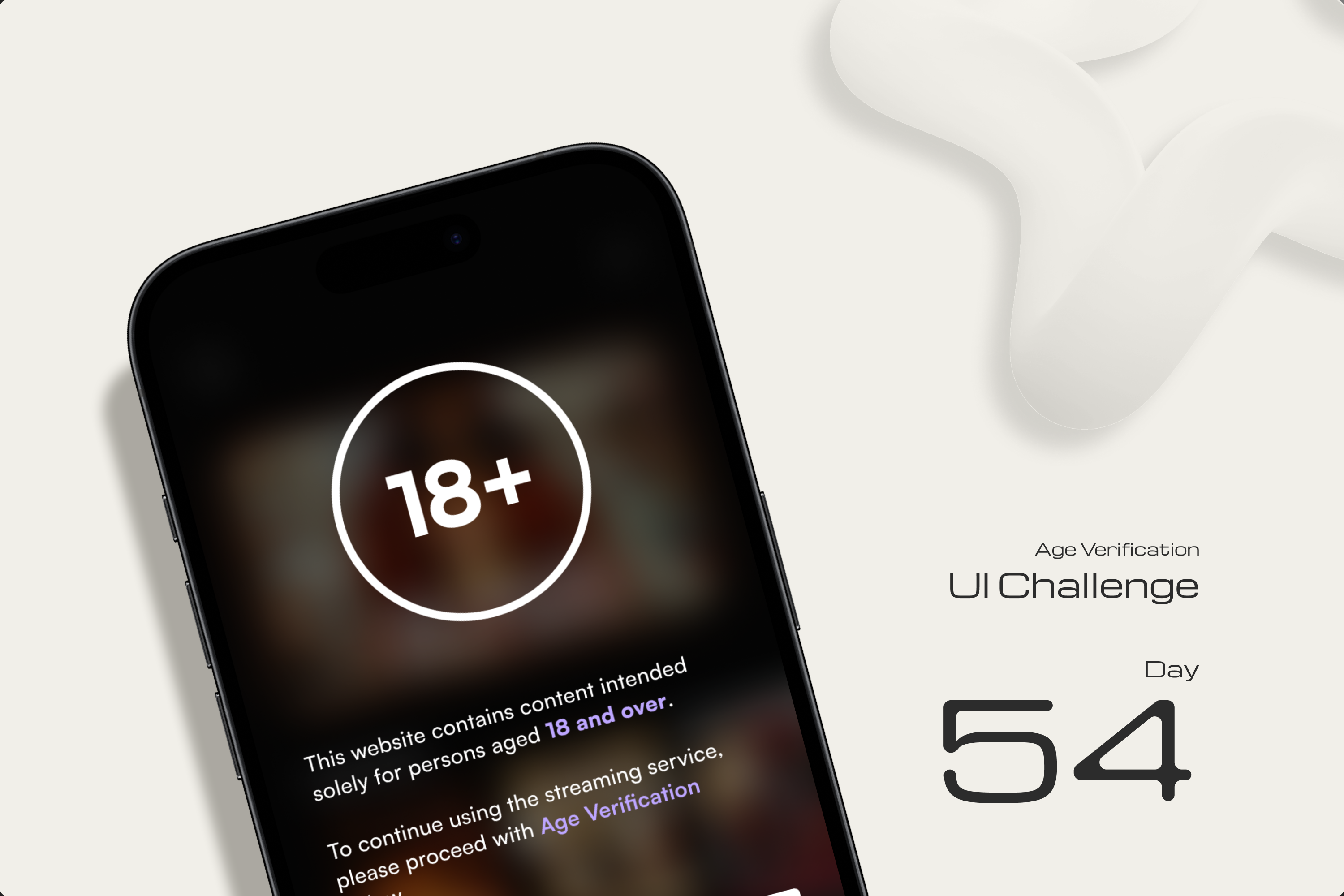 18+ Content Screen 18 age verification film ios iphone mobile mobile design mobile website movie netflix online cinema streaming streaming service ui ui design verification watch watch online website