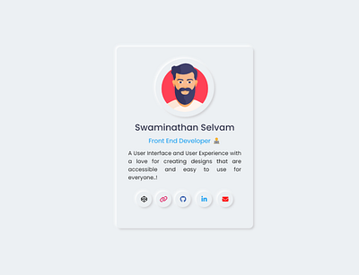 Profile Card animation figma frontend portfolio profilecard swaminathanselvam swamithedev ui