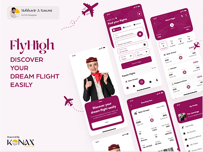Flyhigh Flight Booking Mobile App Design branding design graphic design illustration logo ui ux vector website
