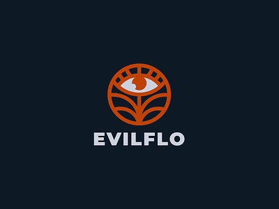 Evilflo evil eye flowers halloween horror logo logotype minimalism nature