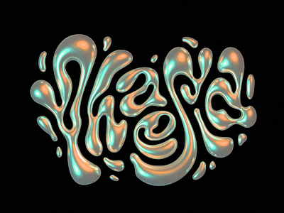 Phaesia option 3d acid calligraphy chrome customtype lettering liquid logo logotype type typemate typography