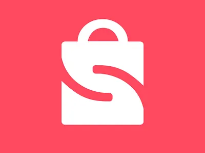 App logo design for Marketplace amazon app app logo bag futuristic graphic design icon letter logo design logo maker mark marketplace minimalist modern red s logo shop shoping sign