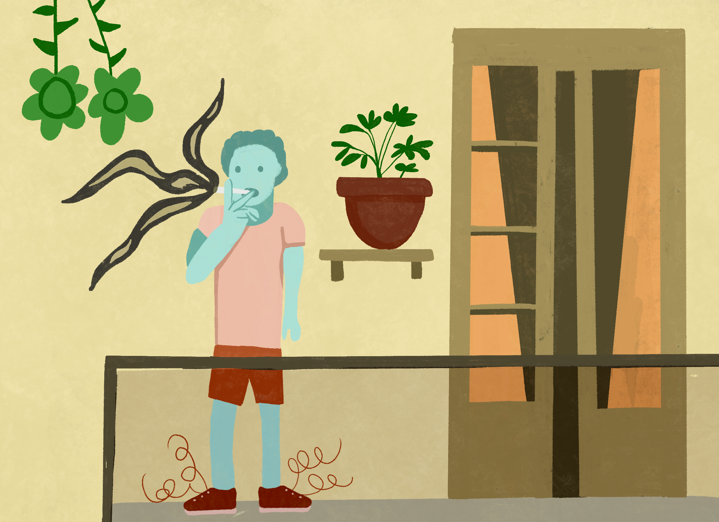 Balconies apartment art direction article balconies character character design colorful colorful life design illustration people people illustration people smoking peoplesmoking plants plants illustration procreate relaxing