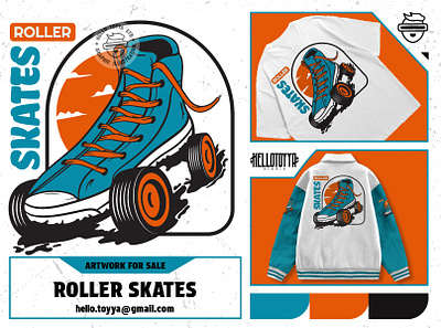 Roller Skates Illustration . T-shirt Design adobe illustrator apparel artwork for sale clothing customartwork design designforsale digital artwork for sale graphic design illustration merchandise roller skates skate skateboard street art streetwear tshirt design tshirt designer vintage