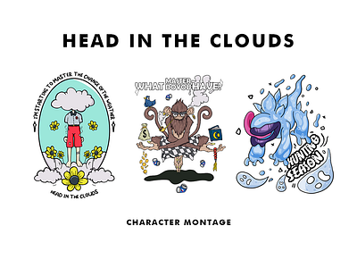 Head in the Clouds : Character Montage character design graphic design illustration