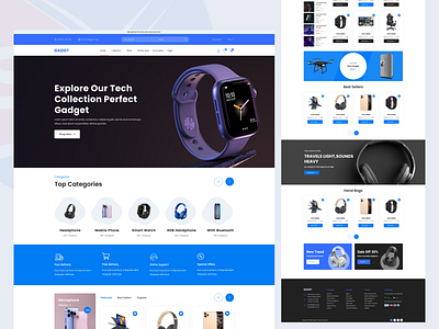Shopify E-commerce Website Design for Gadget Company e commerce ecommerce shopify shopify store uiux woocommerce wordpress