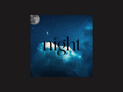 Night design logotype moon night typography