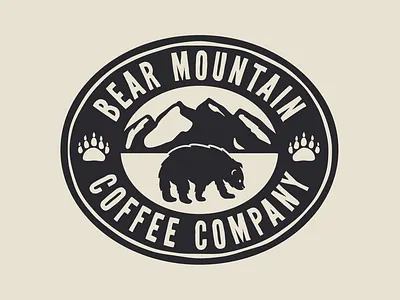 Bear Mountain Coffee Co. badge design bear coffee graphic design logo mountain