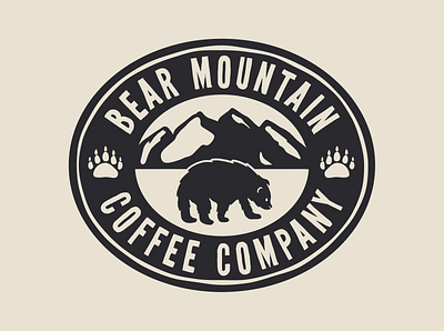 Bear Mountain Coffee Co. badge design bear coffee graphic design logo mountain