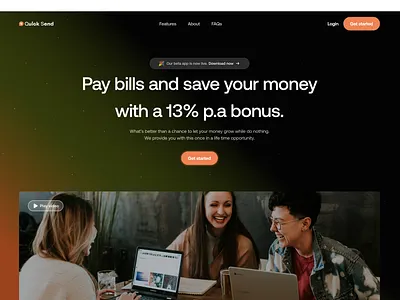 Fintech Hero exploration design hero logo ui