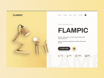 Lamp Product Landing Page UI/UX Design app clone e commerce ecommerce ui landing page ui web design