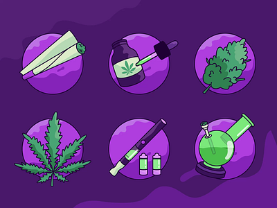 Lottie Weed Icon Pack after effects animations bodymovin icons lottie marijuana motion design ui ux weed