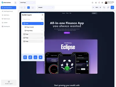 Web Builder ui uiux web builder web design website design