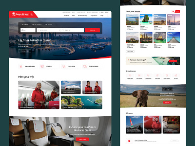 Kenya Airways - Website africa booking branding clean components design design system features flight homepage interface kenya airways navigation responsive simple ui ux visual identity web website