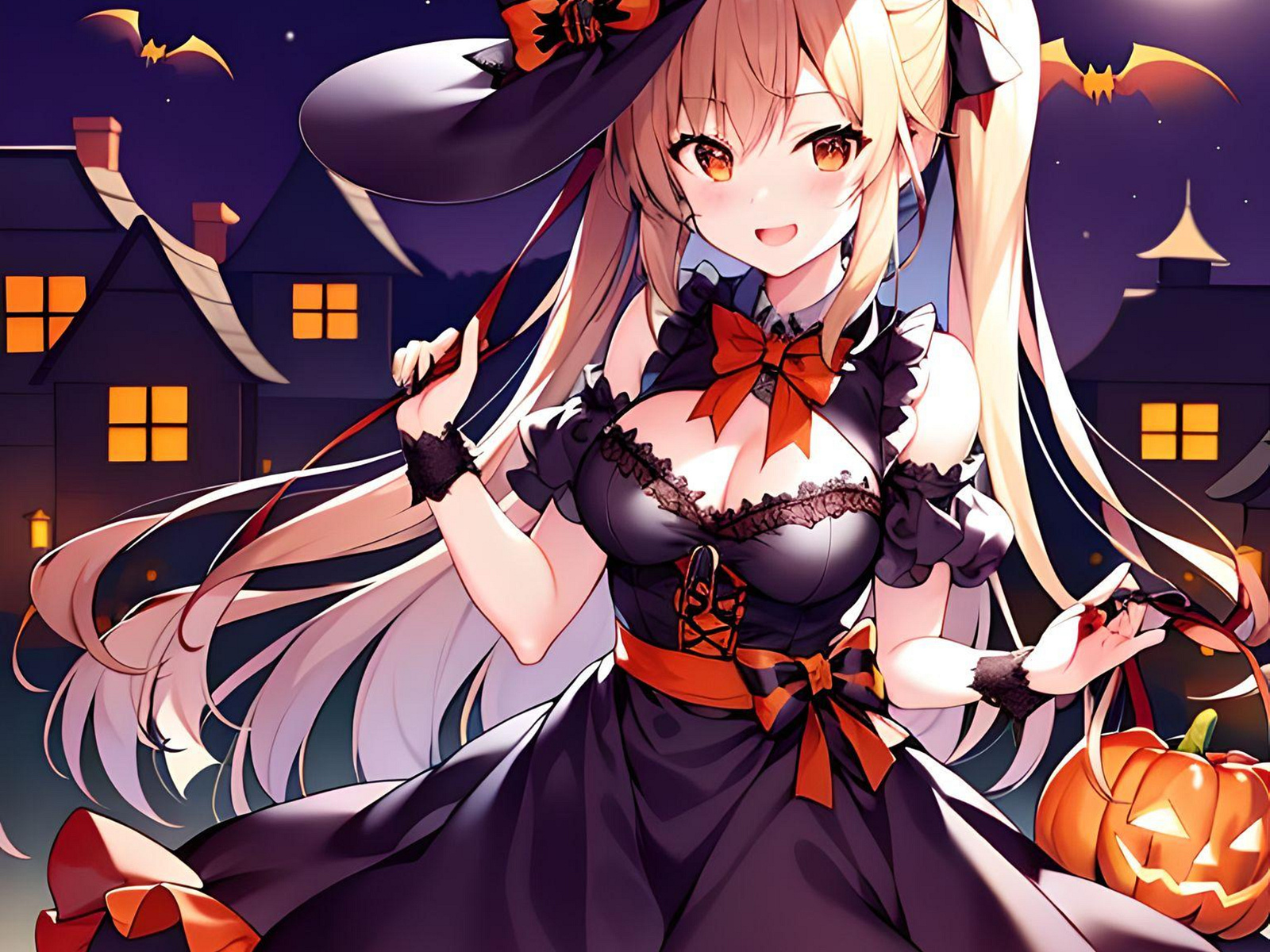 Anime girl Halloween - Fine Art VIP club - Digital Art, People & Figures,  Animation, Anime, & Comics, Anime - ArtPal