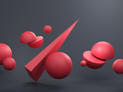 Geometric design 3d abstract art background blender branding clean concept design geometric illustration minimalist red color render shape simple spheres