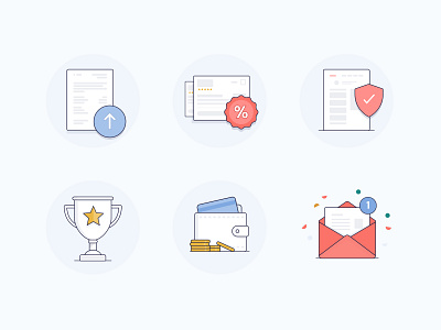 Everything.Insure - Icons clean minimal design discount document envelope forms icons illustration insurance interface newsletter quote save trophy ui upload vector wallet web