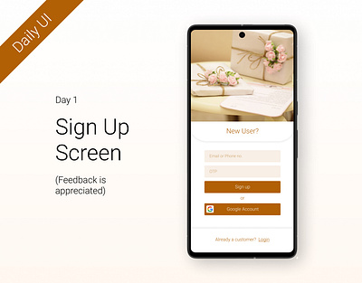 Sign Up Screen - Daily UI app challenge daily ui dailyui mobile mobile app screen signup ui uiux design ux