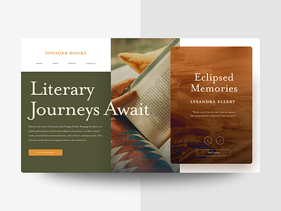 Voyager Books - Literary Journeys Website digital art direction ui ux website