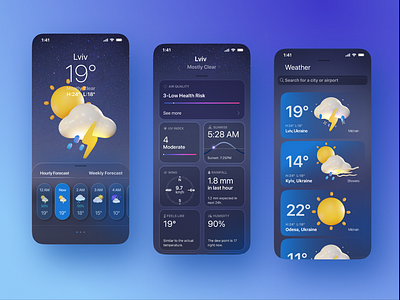 Weather App graphic design ui