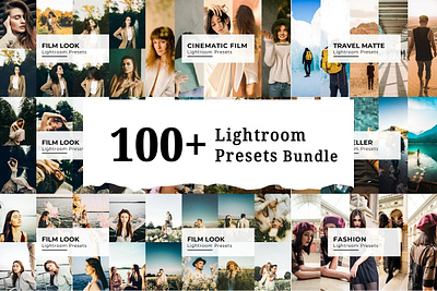 100+ Lightroom Presets Bundle add ons app branding design graphic design illustration lightroom lightroom presets logo typography ui ux vector