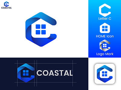COASTAL logo, logo design, home logo atik mansur brand design brand identity branding coastal logo home logo logo logo design logo folio logotype