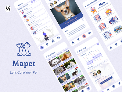 "Mapet" is an app for taking care of your pet carefully. app blue career design logo pet pink ui ux web