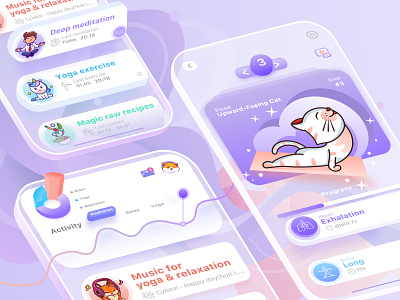 Angomazy | mobile relax assistant 3d animal app artwork cartoon character crypto cute game graphic design illustration ios iphone isometric mobile sport ui ux web yoga