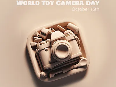 Toy Camera Day 3d 3d illustration banner creative poster graphic design illustration minimal poster posterdesign