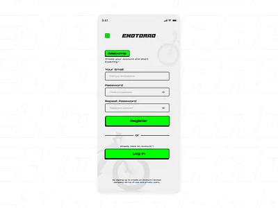 create account app ui Design typography