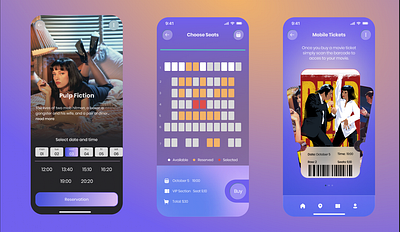 Movie mobile app graphic design ui