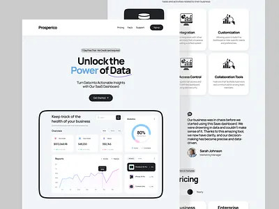 SAAS Dashboard Landing page design home page landing page minmalist website saas saas ui ui design website desin