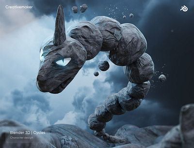 Onix_Pokemon 3d branding graphic design