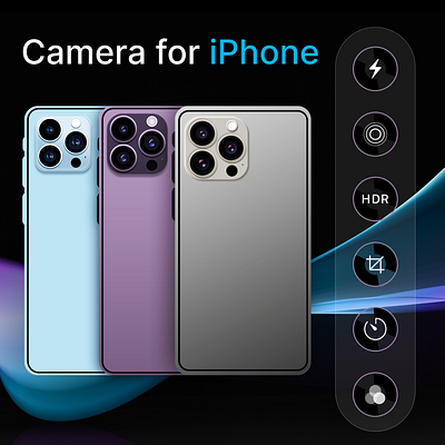 Camera for iphone design icon illustration iphone logo typography ui vector wallpaper