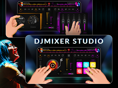 Djmixer Game 3d app design game graphic design icon illustration logo media ui vector wallpaper