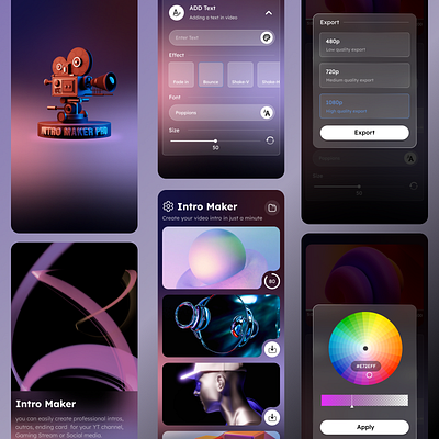 Intro Maker App app color design graphic design icon illustration intro maker app logo ui vector wallpaper
