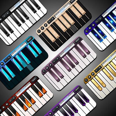 Piano Theme app color design graphic design icon illustration logo music instrument design piano theme typography ui vector wallpaper