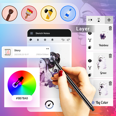 Sketch Notes App 3d app color design graphic design icon illustration logo media sketch typography ui ux vector