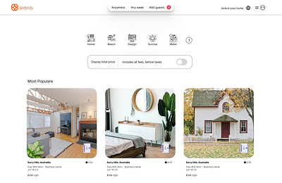 Airbnb UI Remake app app design hotel hotel booking app motel ui