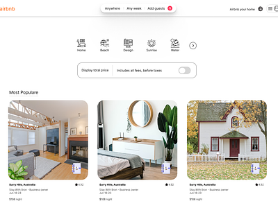 Airbnb UI Remake app app design hotel hotel booking app motel ui
