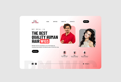 Trending web banner design branding creative design graphic design hair wig trending typography ui ux web banner web page website