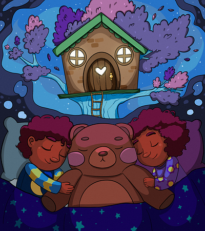 Sharing a dream book cartoon colorful cute dream kidlit