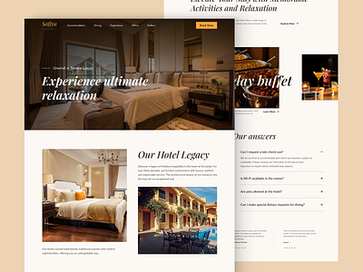 Sofiya Hotel - Landing Page Concept animation color design elegent home page hotel hotel website landing page minimal typography ui ux web website website design