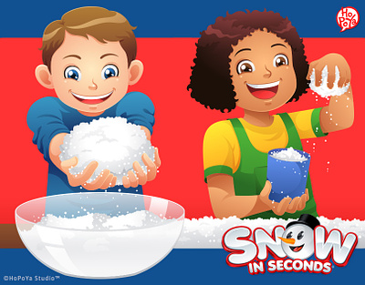 Snow In Seconds Vector Illustrations activity cartoon character children design education graphic design illustration kids product science vector