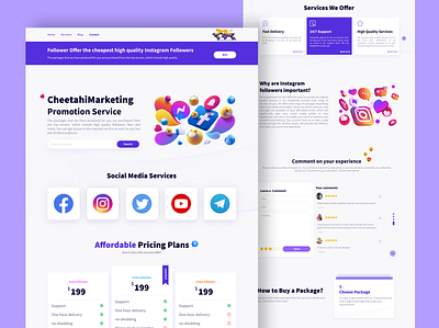 CheetahiMarketing branding conversion digitalmarketing ecommerce instagram landingpage promotionallandingpage purple socialmedia ui ux webdesign webdev