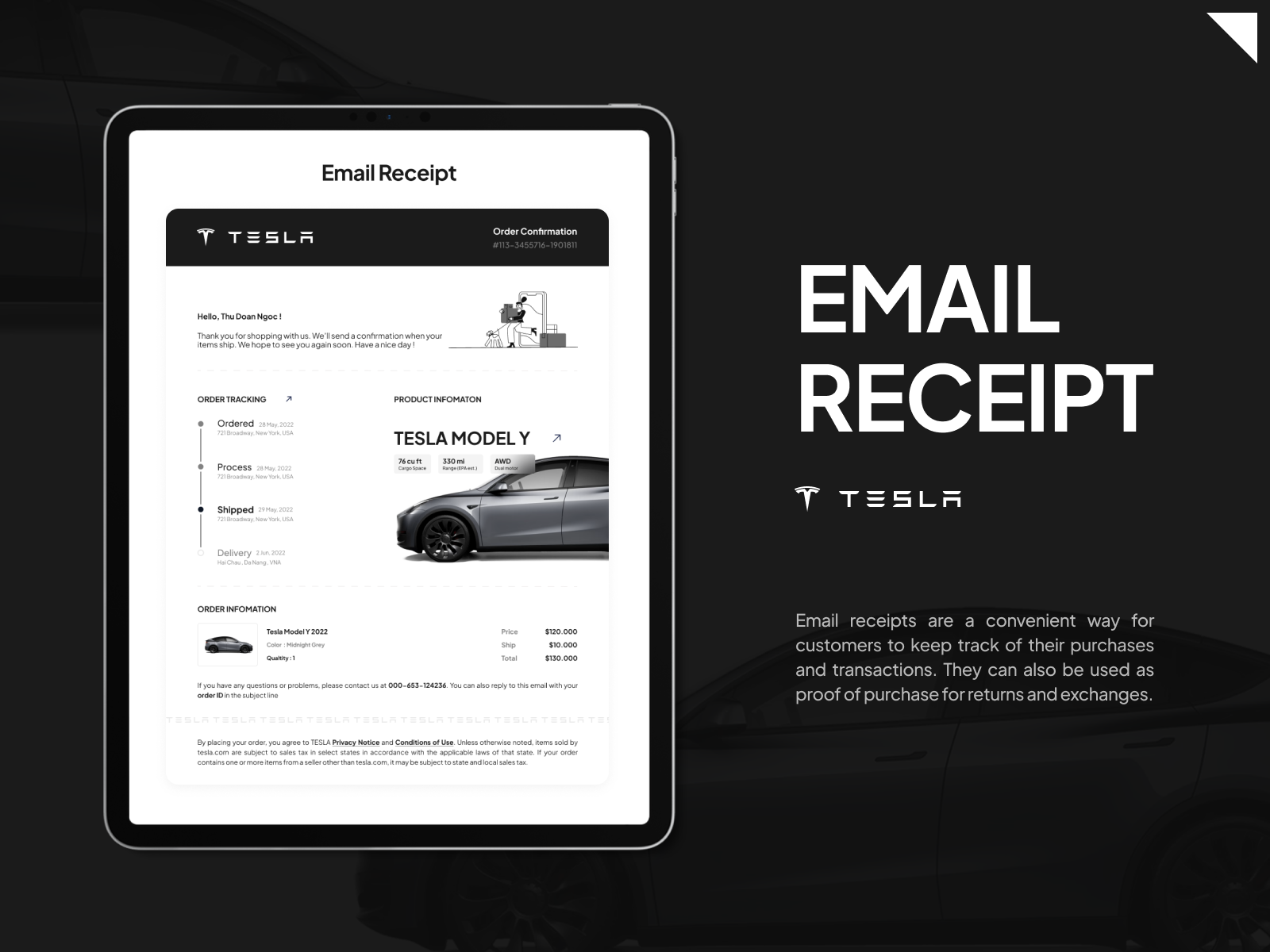 Email Receipt Concept graphic design ui