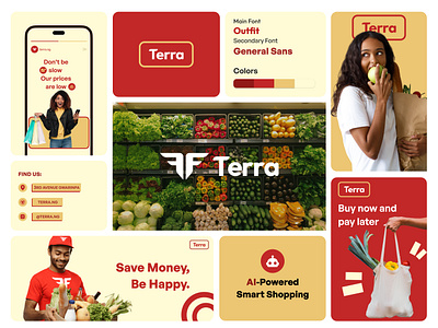 Terra Supermarket Brand Identity brand design brand identity branding design illustration logo logo design market supermarket