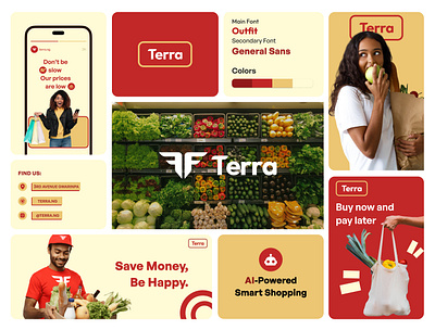 Terra Supermarket Brand Identity brand design brand identity branding design illustration logo logo design market supermarket